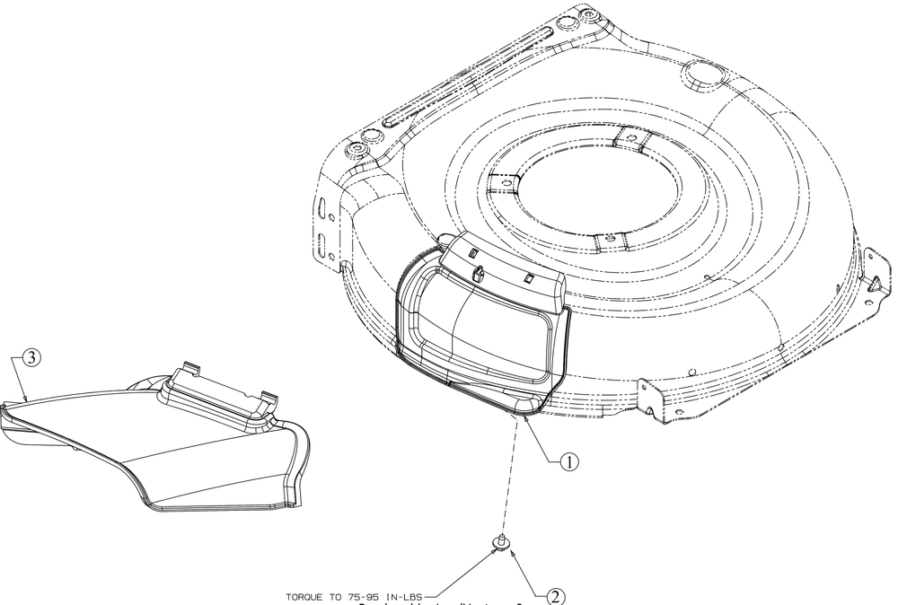 Side Discharge Chute Diagram and Parts List for SC300 (12AVA2M5710)(2019) Cub Cadet Lawn Mower